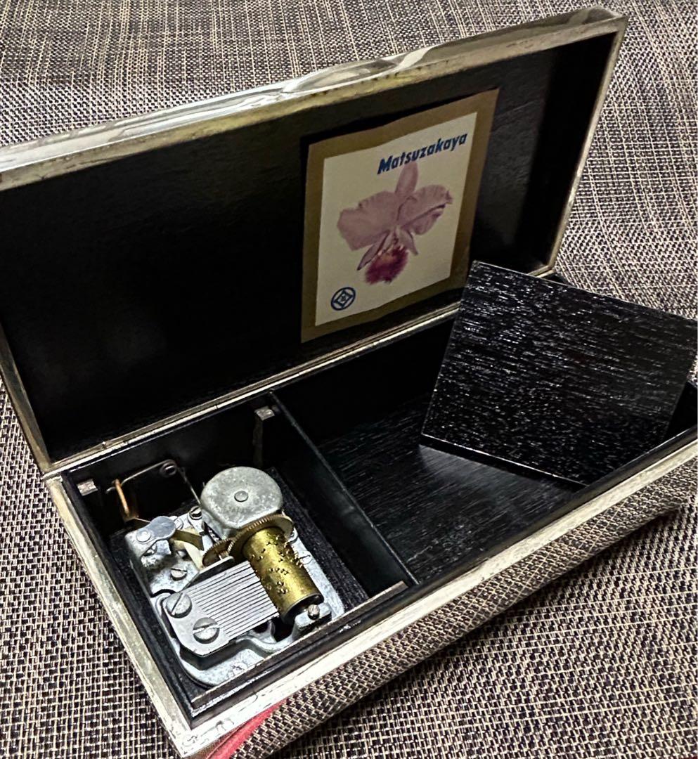 銀 ヴィンテージ オルゴール付き小物入れ 古美術骨董品