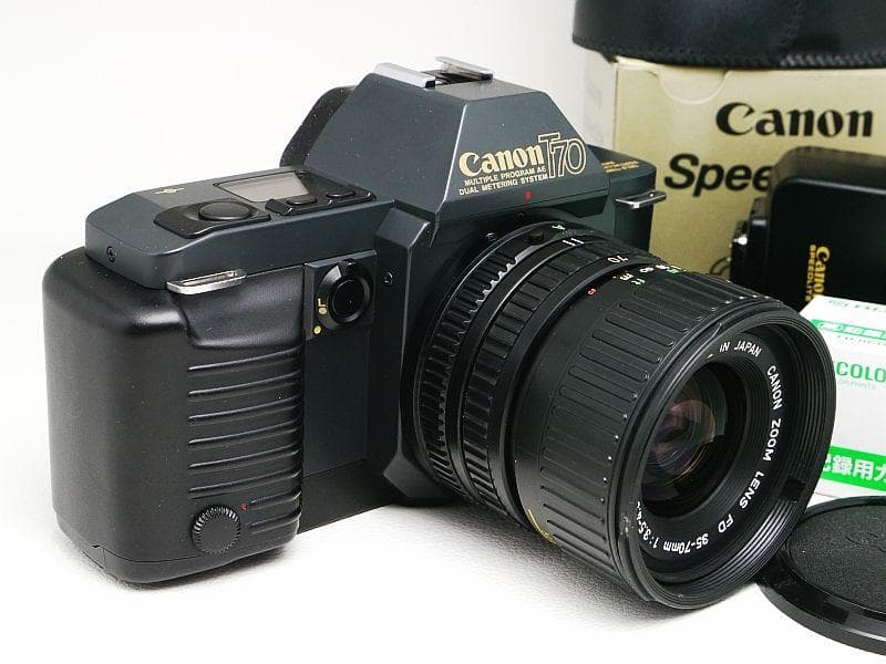Canon T70 レンズとストロボ付きフィルムカメラスタートセット