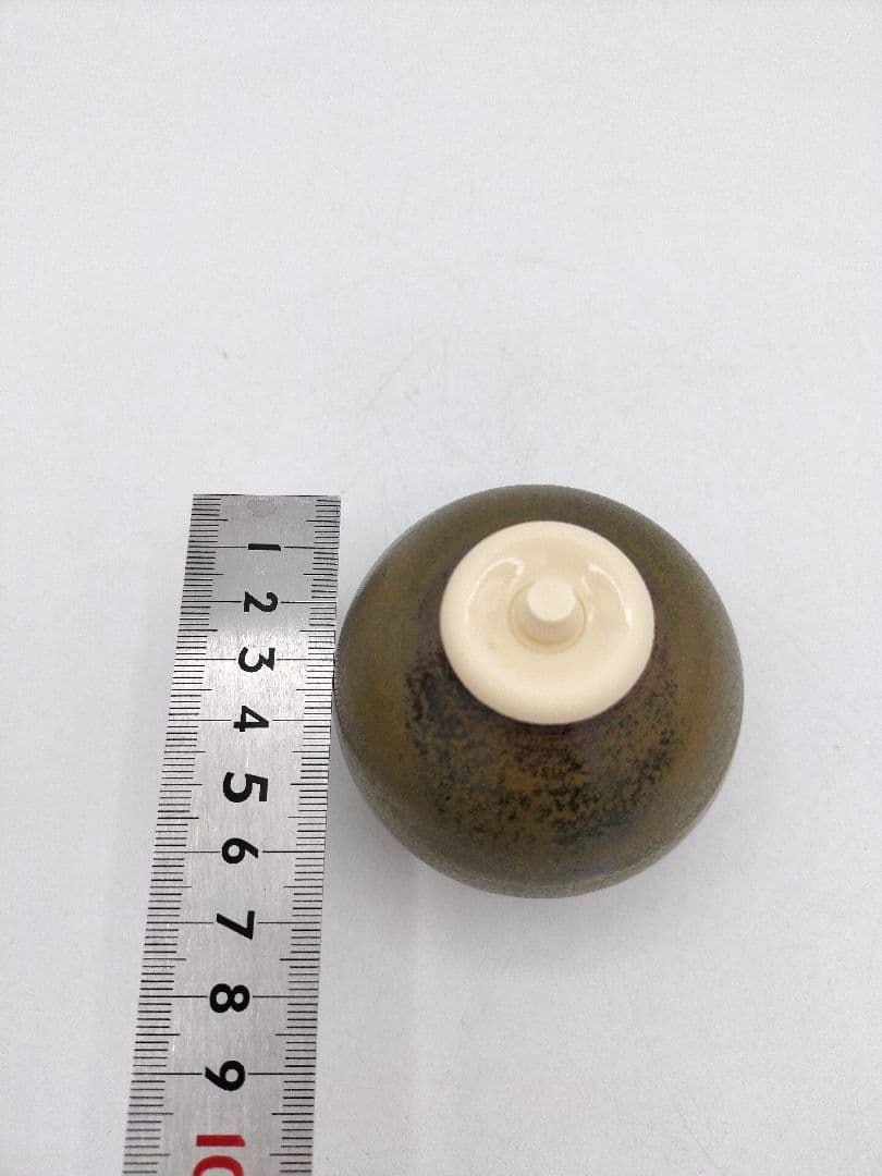 d149【新品・未使用】茄子茶入 紹鴎緞子 信水窯 ラクト蓋 正絹 茶道具