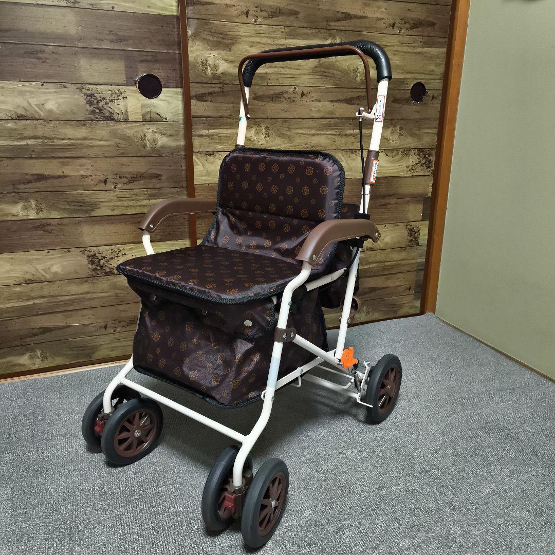 h*u様 幸和製作所 折りたたみ式シルバーカー ブラウン系 美品