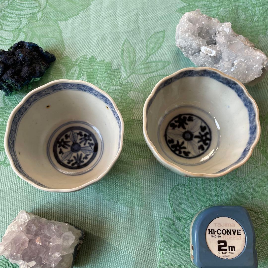 古伊万里　金彩　色絵　湯呑み茶碗　2客
