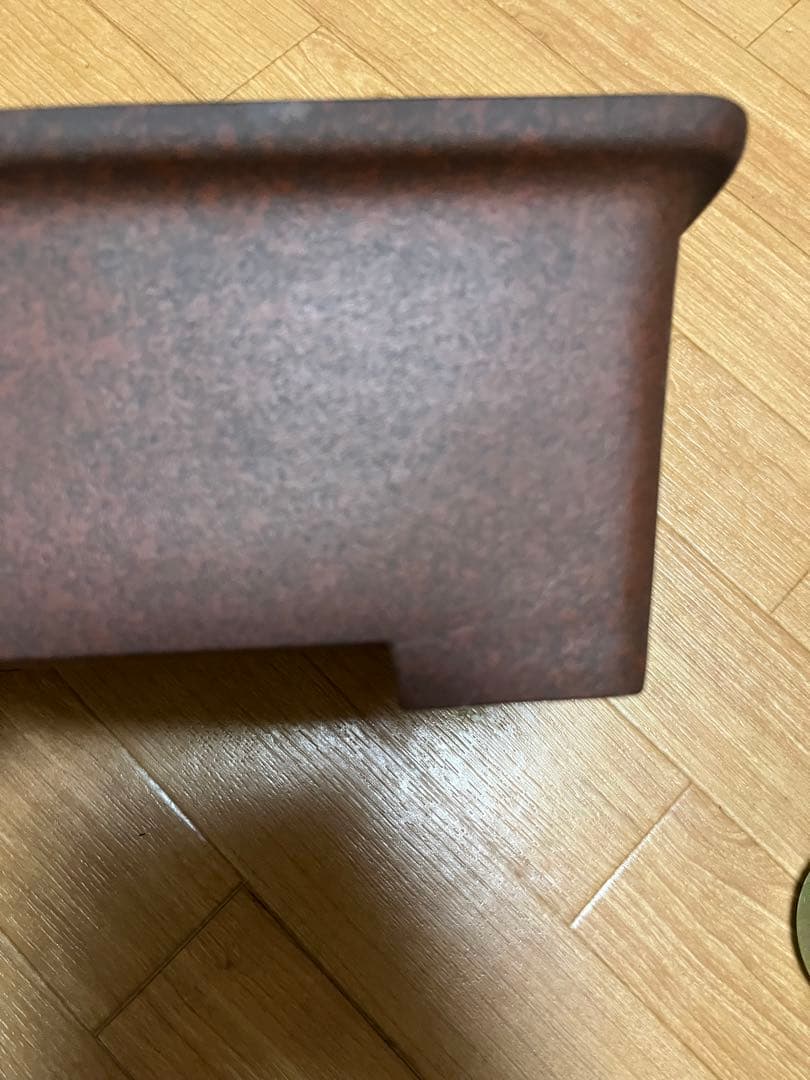 盆栽鉢　希少ヴィンテージ訳あり長方鉢　31x21x12 cm赤茶錆吹き 欠け汚れ