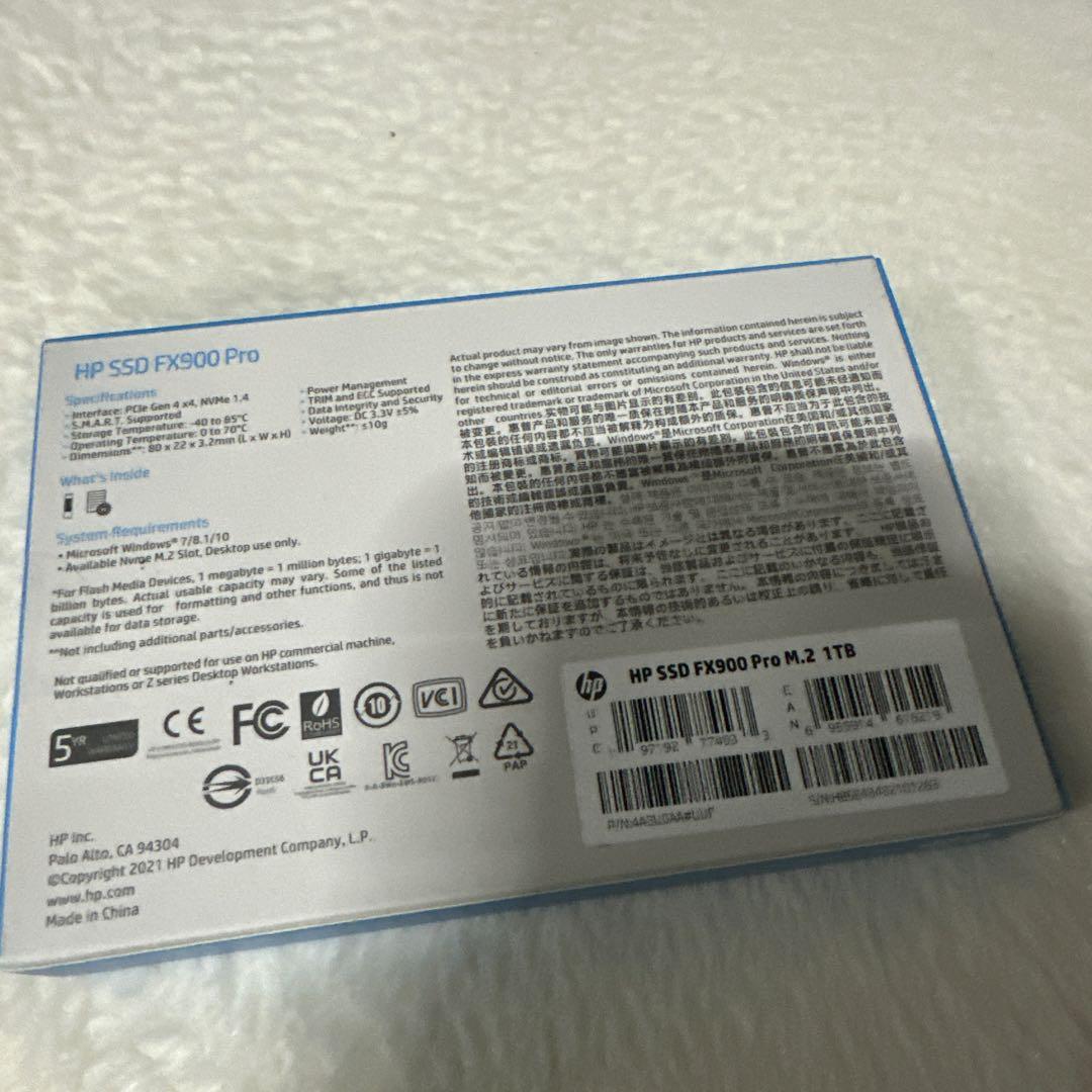HP FX900 Pro NVMe Gen 4 ゲーミング SSD 1TB