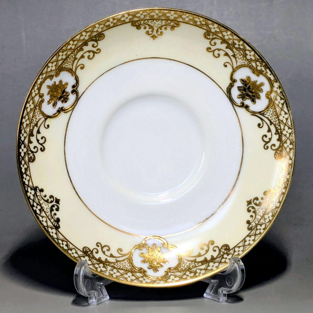 美品✨オールドノリタケ金盛上花籠装飾図紋　キャビネットトリオ マルキ印