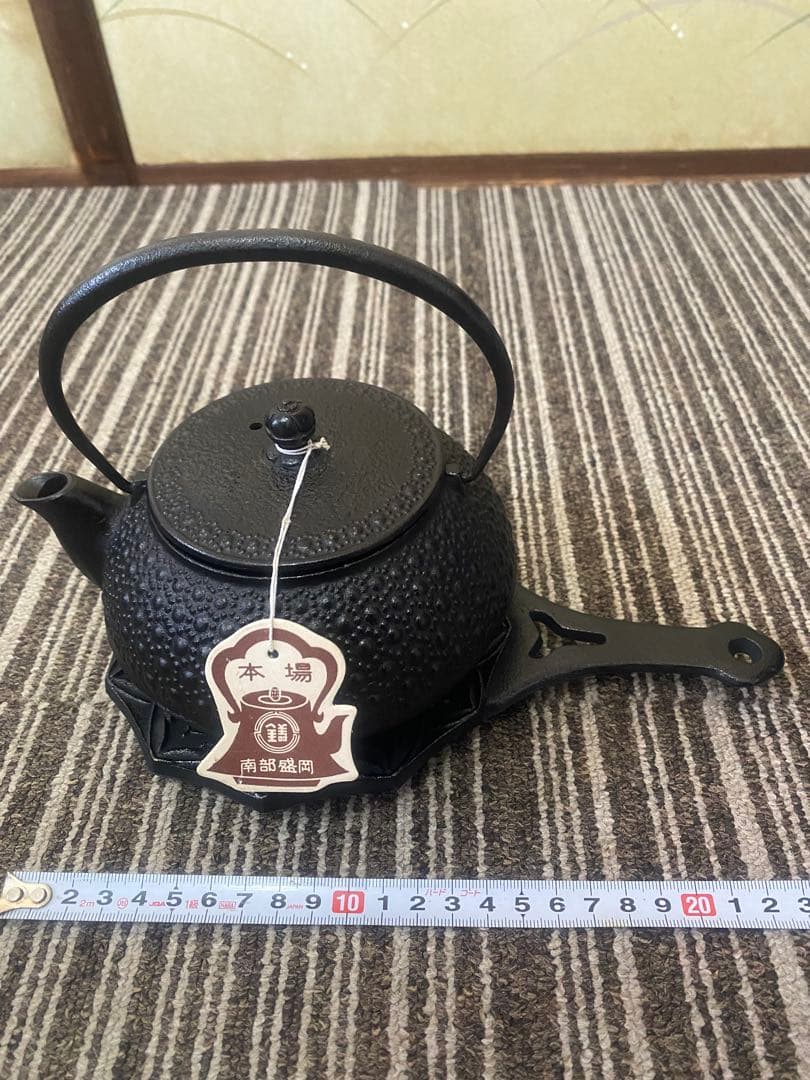 日本製　未使用　亀甲模様　鉄瓶 急須 南部鉄器 茶道具茶器 金属工芸 鉄器