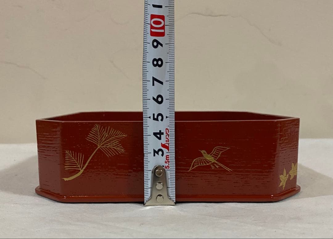 【茶道具　菓子器】縁高　漆塗　淡々斎好み花鳥紋