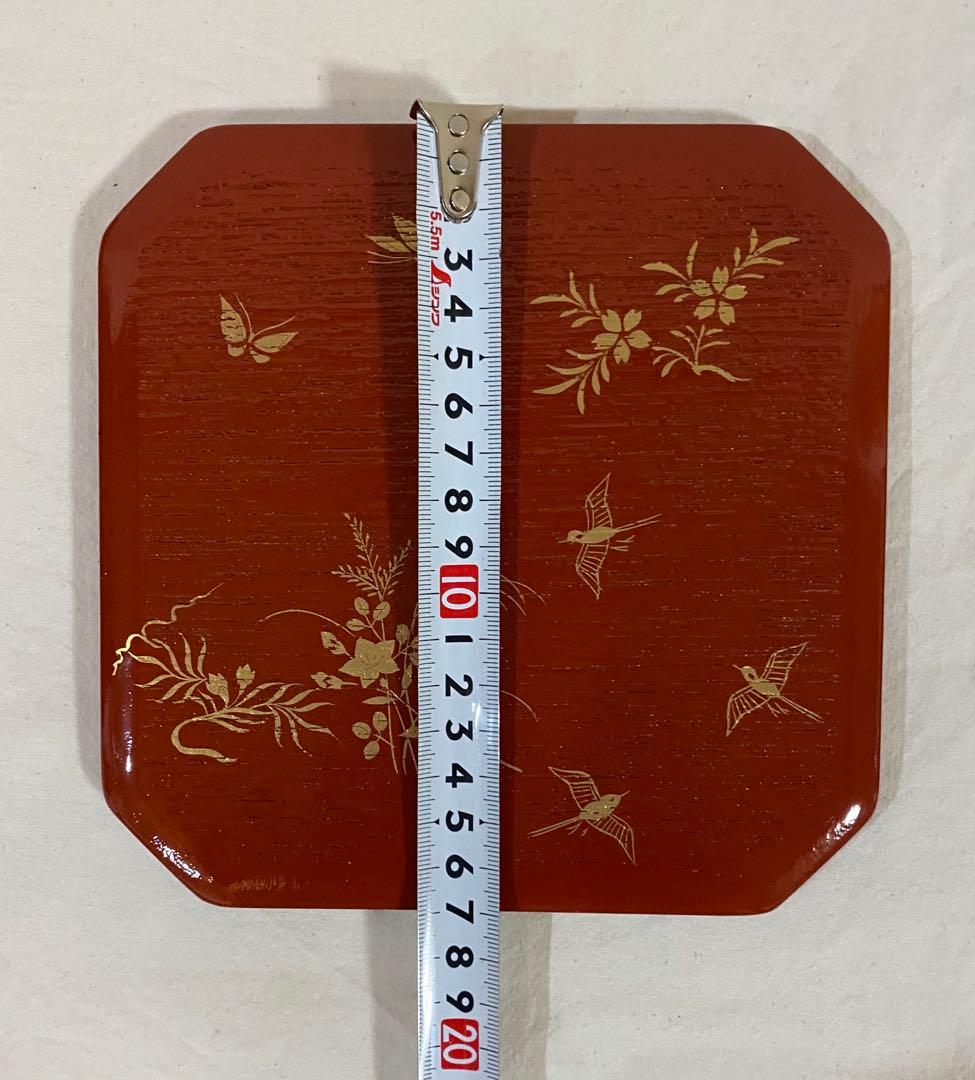 【茶道具　菓子器】縁高　漆塗　淡々斎好み花鳥紋