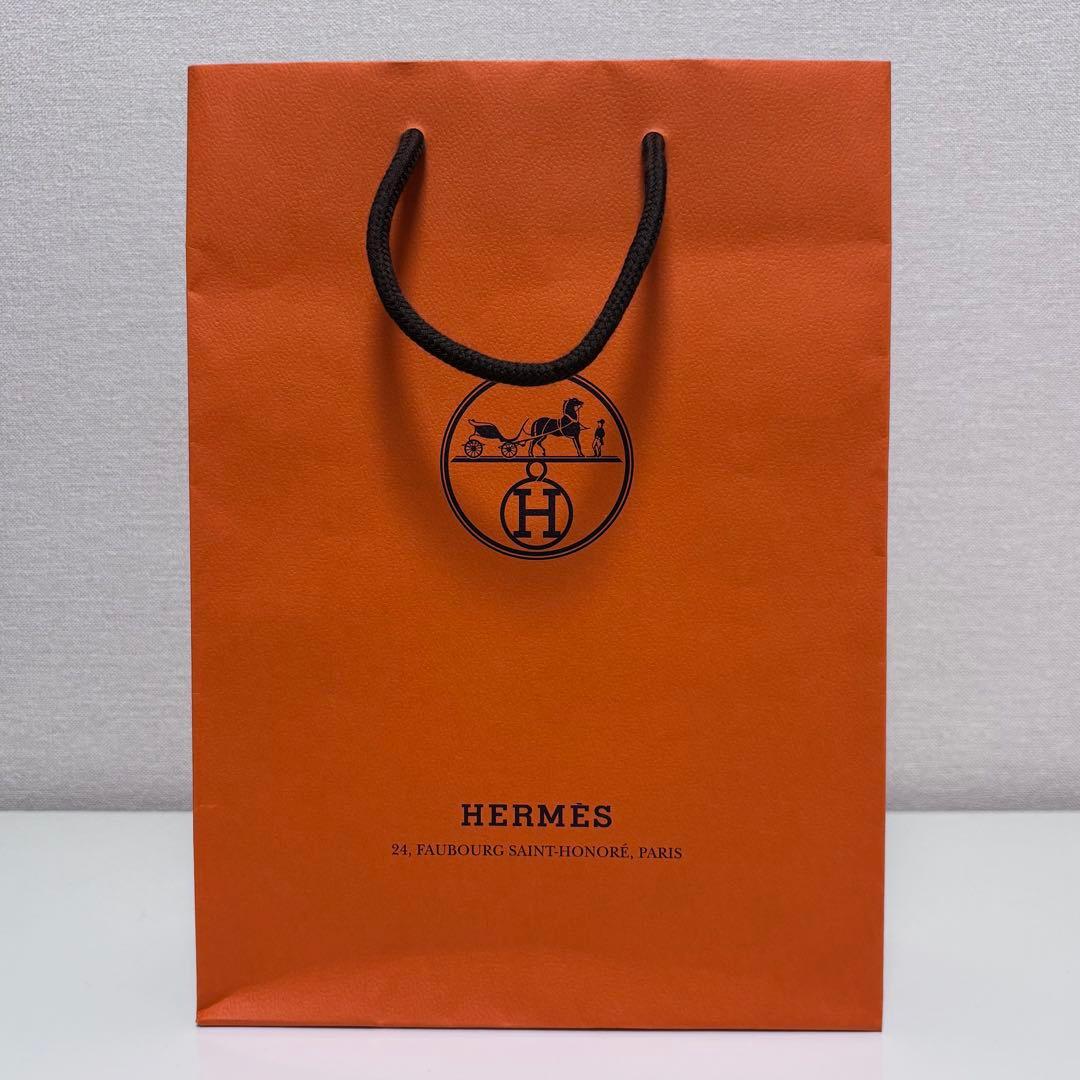 HERMES ハンドタオル ステアーズ オレンジ エルメス 紙袋 箱付き