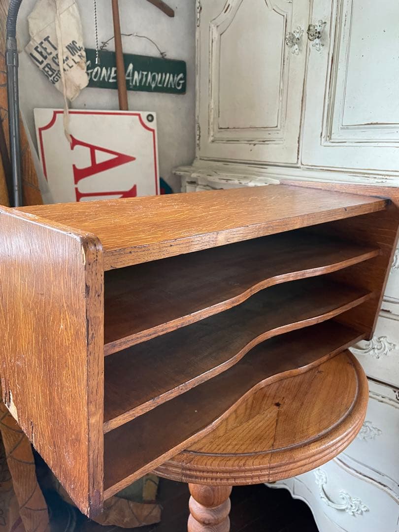 フランス　アンティーク 木製　家具　書類入れ　ファイル　レター　ホルダー　ラック