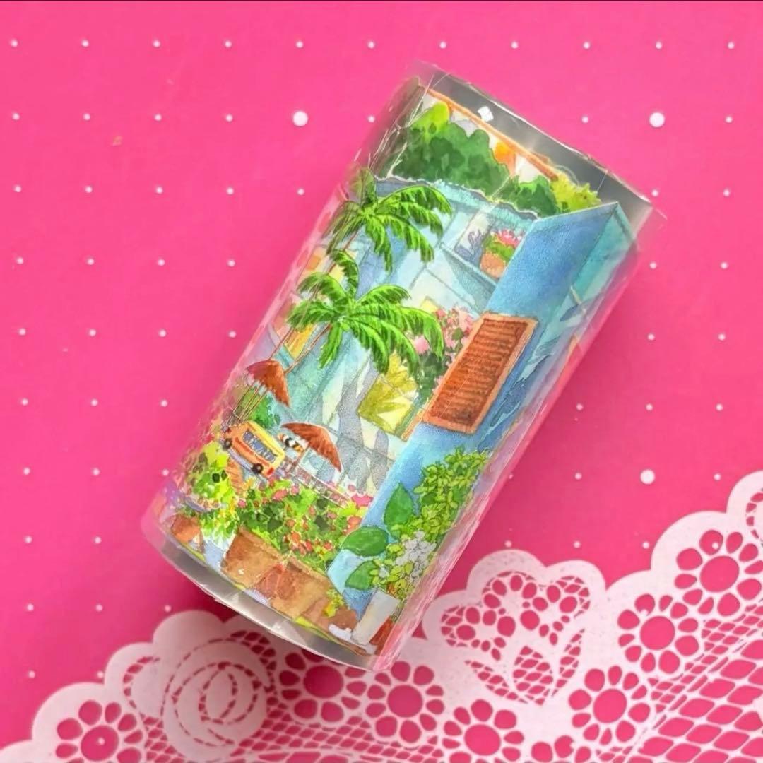 PET 7cm×5m 日影闲隅 海外マスキングテープ 海外マステ 背景 建物