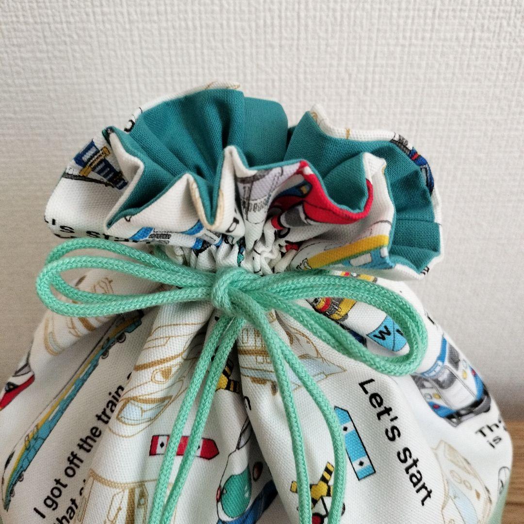 レモン様　オーダー専用☆お弁当袋とランチョンマット新幹線と在来線ウィローグリーン