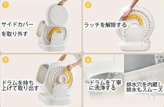 UBPET 全自動猫トイレ 106L大容量 大型猫対応 市販ゴミ袋対応 アプリ