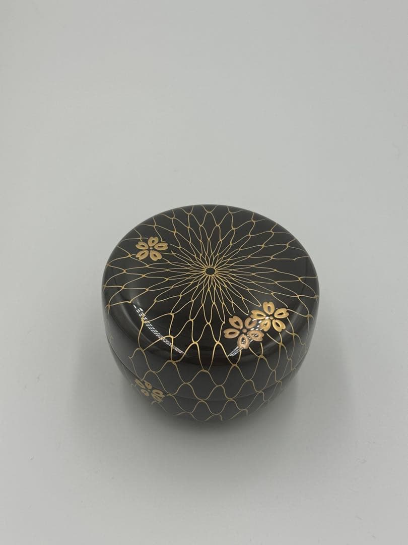 「セール中」　溜塗　網目桜　平棗　松峰作