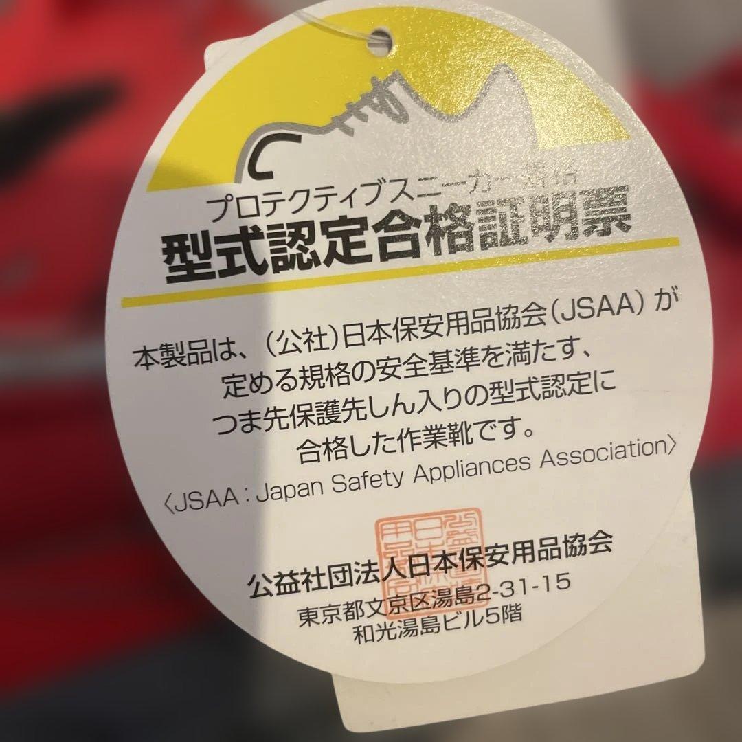 新品未使用品 Mizuno 安全靴 レッド 25㌢