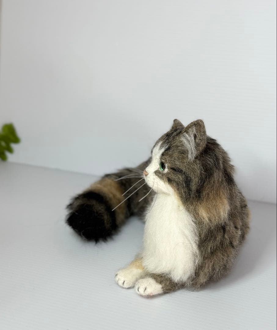 受注商品 猫 ノルウェージャン 羊毛フェルト ハンドメイド