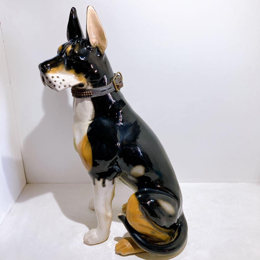☆ベルジアン ドーベルマン 置物 オーナメント オブジェ 陶器製品 86cm