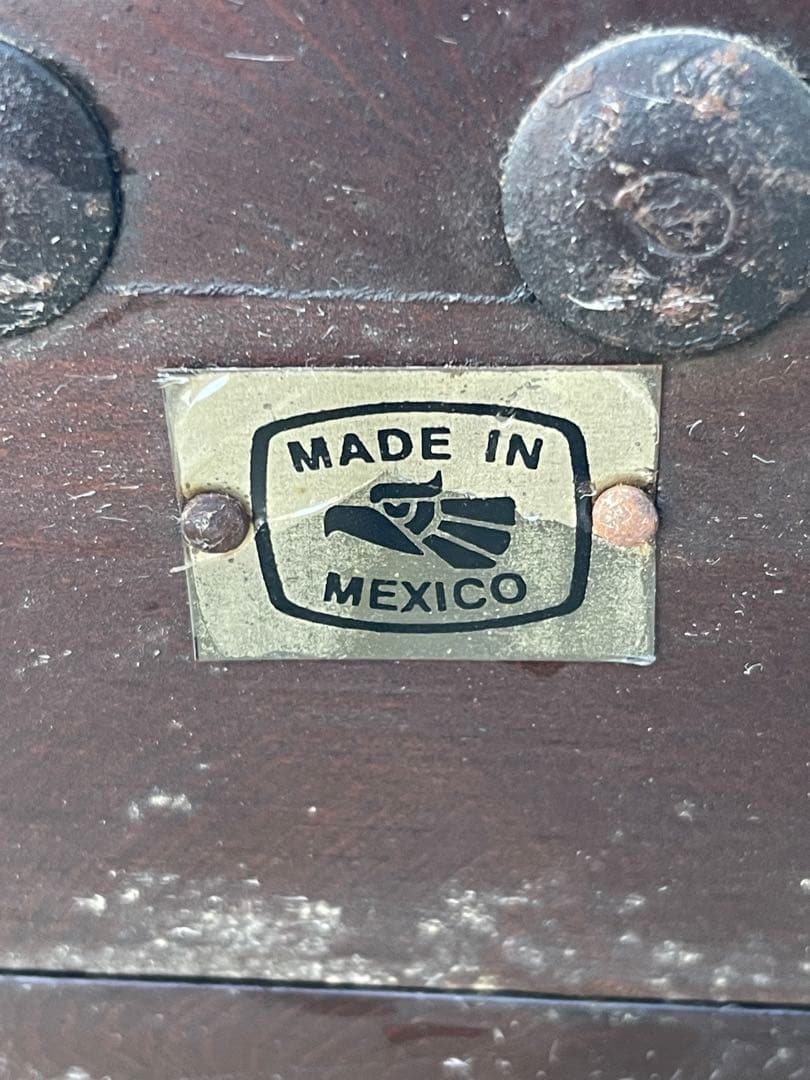 メキシコ製アンティーク ウッドトランク大型収納ボックス インテリア コレクション