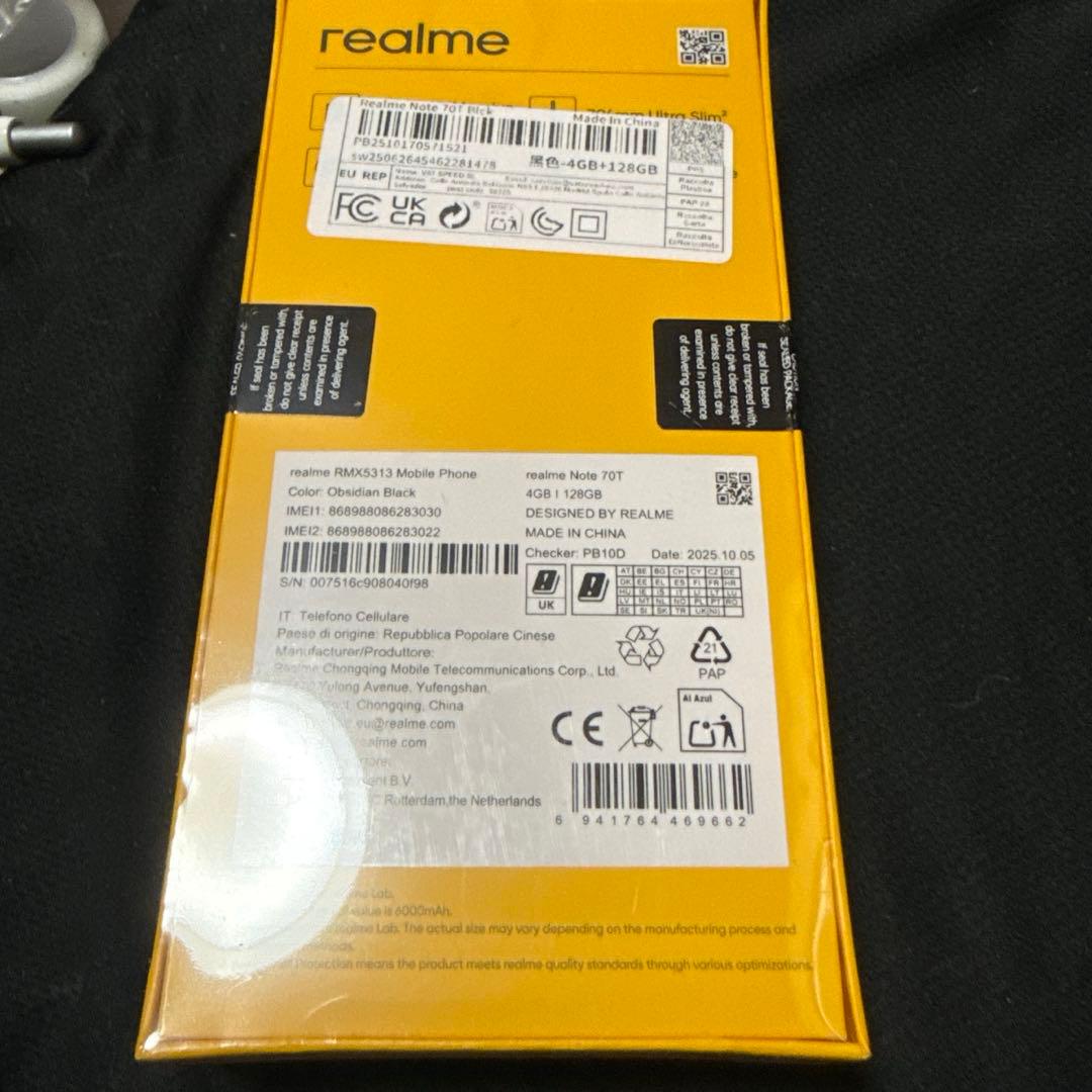 realme note70t スマートフォン4GB＋128GB