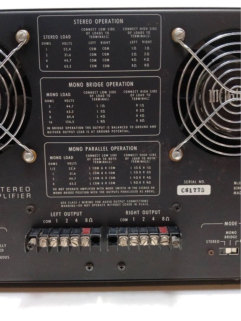 【希少・音出し確認済】McIntosh MC2500 ステレオパワーアンプ