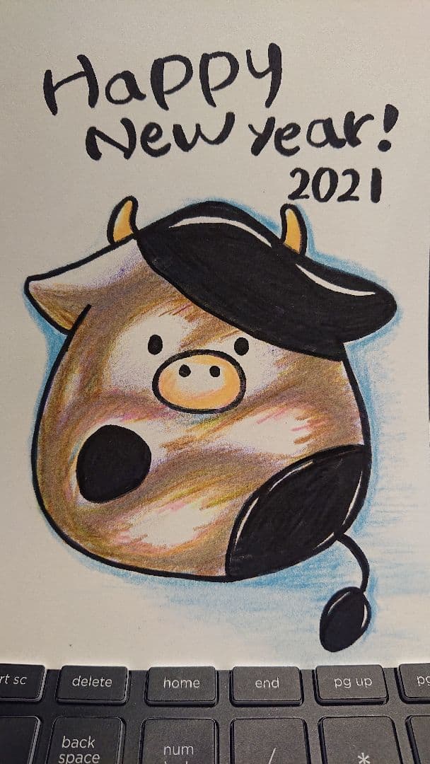 年賀状はがきお年玉付き 手書きイラスト