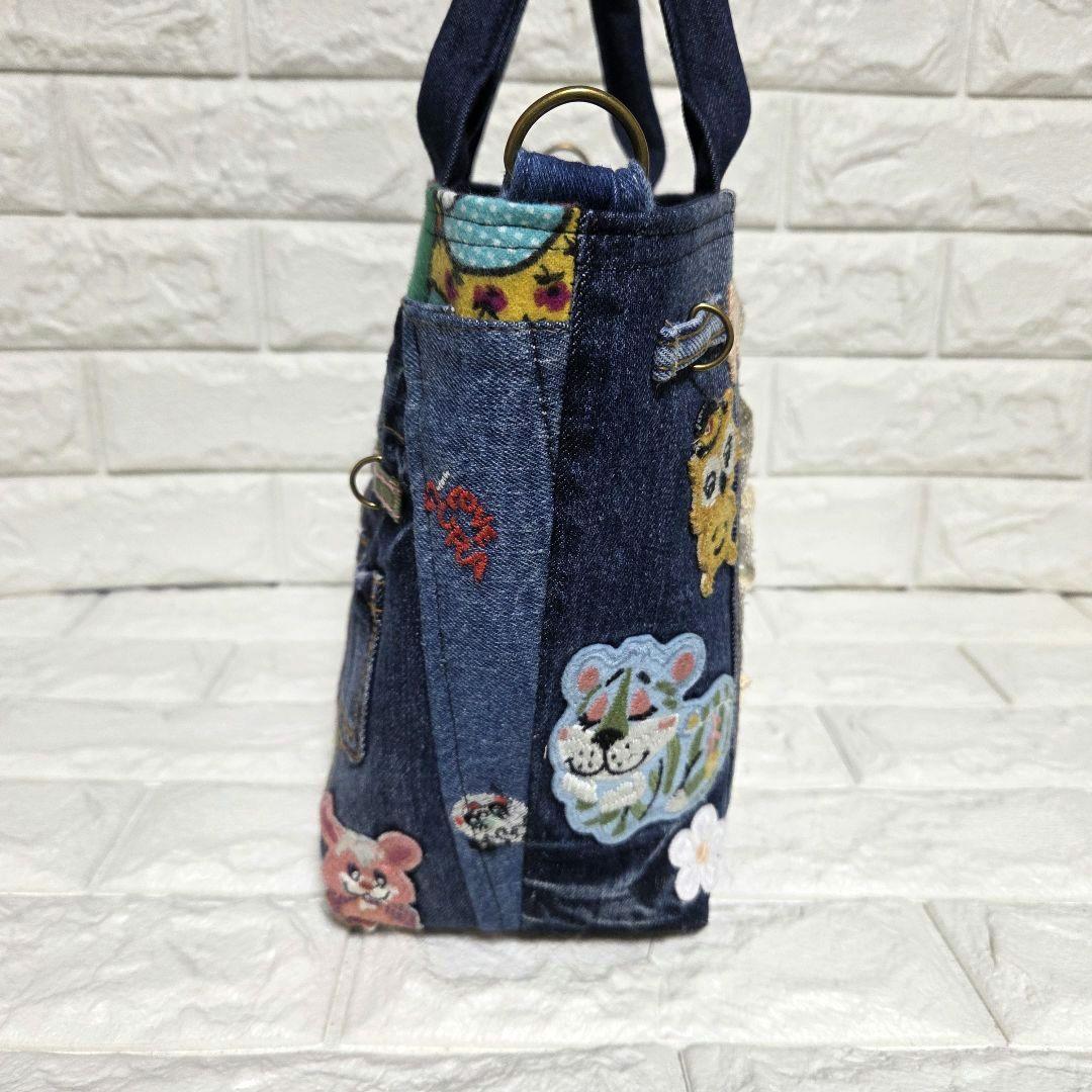 940 デニム＊リメイク＊刺繍＊バッグ＊トートバッグ