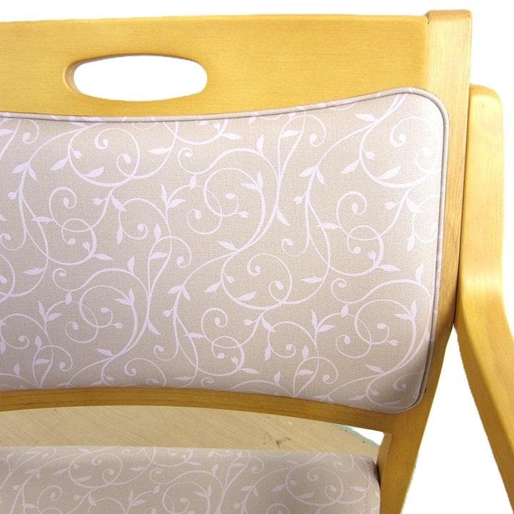 介護用椅子 ベージュピンク 　エレガント　ウエービングテープ使用　脚キャップ付