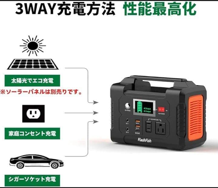 【新品】FlashFish ポータブル発電機 40800mAh/151Wh