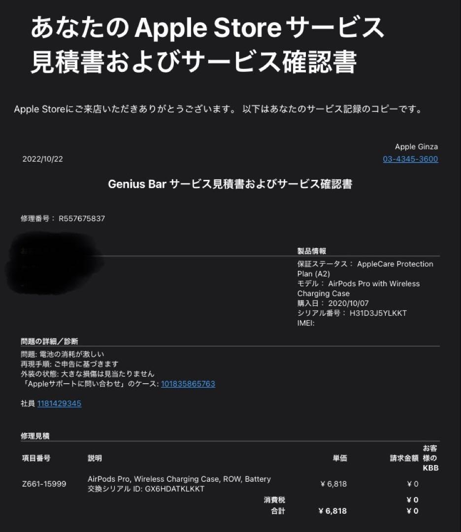 AirPods Pro (A2084) 本体 充電ケース付き