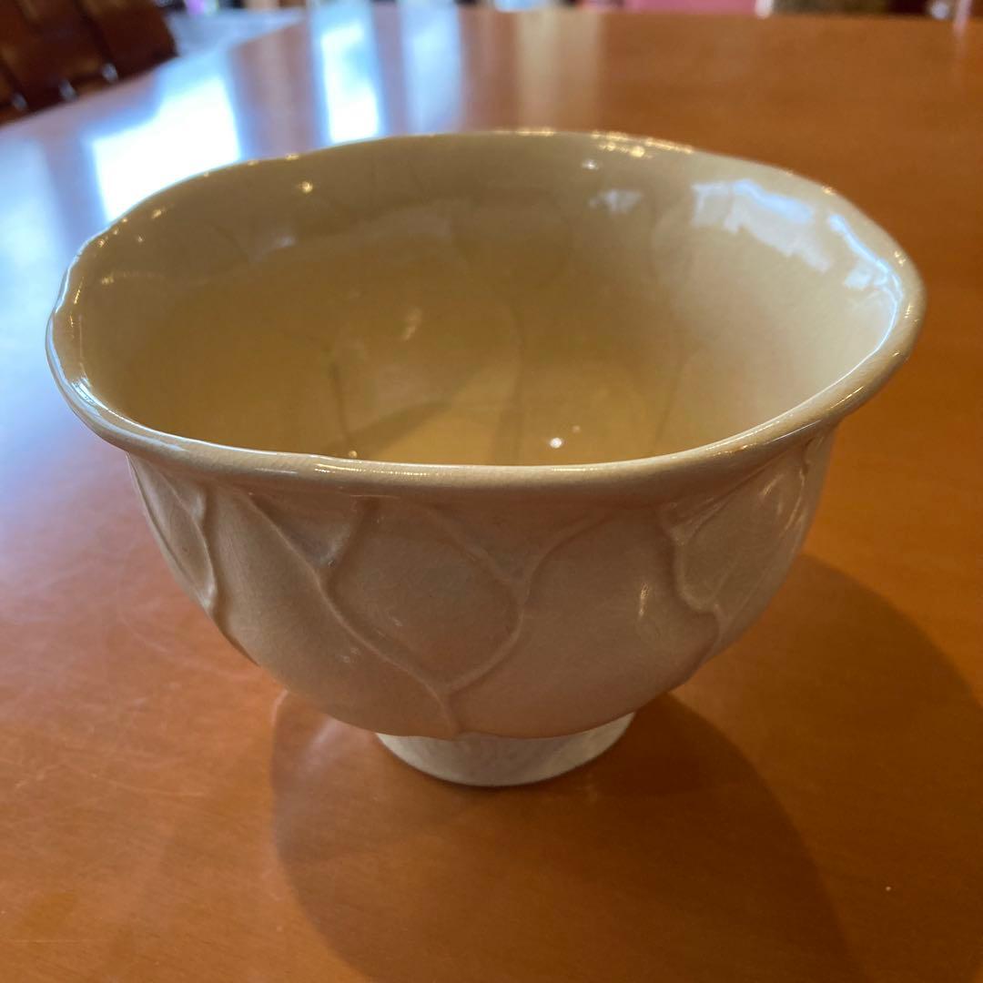 白薩摩 抹茶茶碗 紫陶銘 直径13cm 高さ9センチ鹿児島購入 茶道具　美品