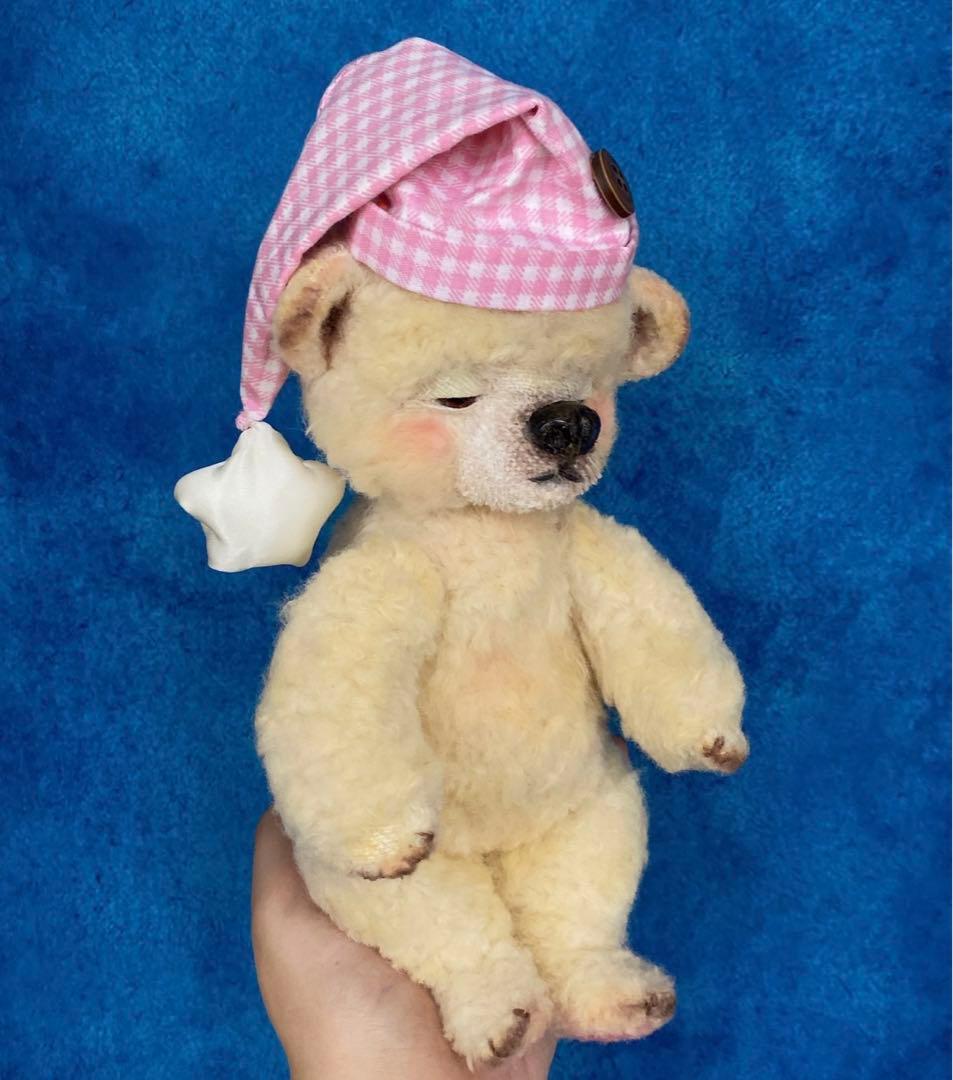 ネムネム仔熊ちゃん テディベア ぬいぐるみ 海外作家様 ハンドメイド 部屋飾り
