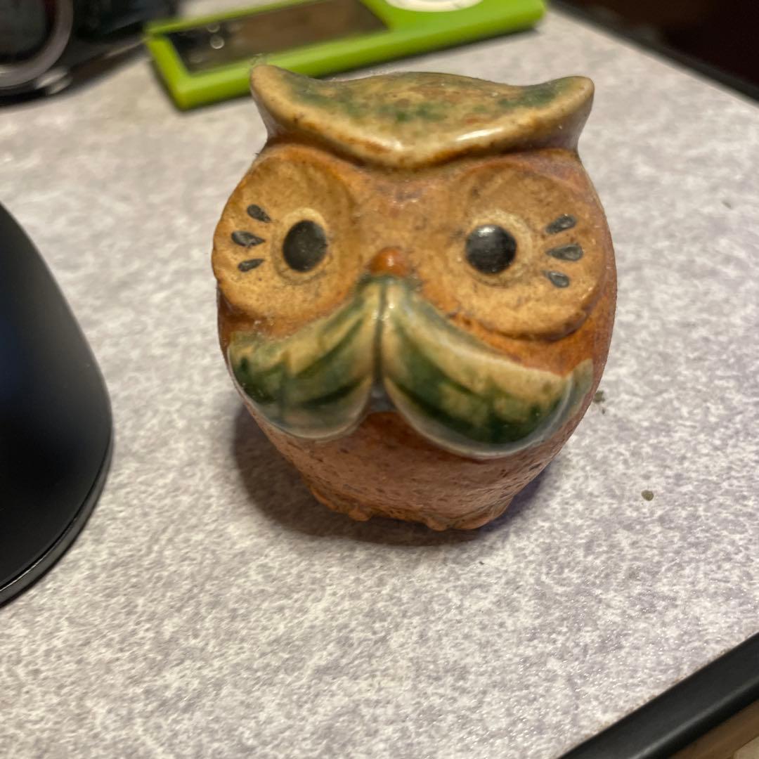 フクロウ 陶器 置物