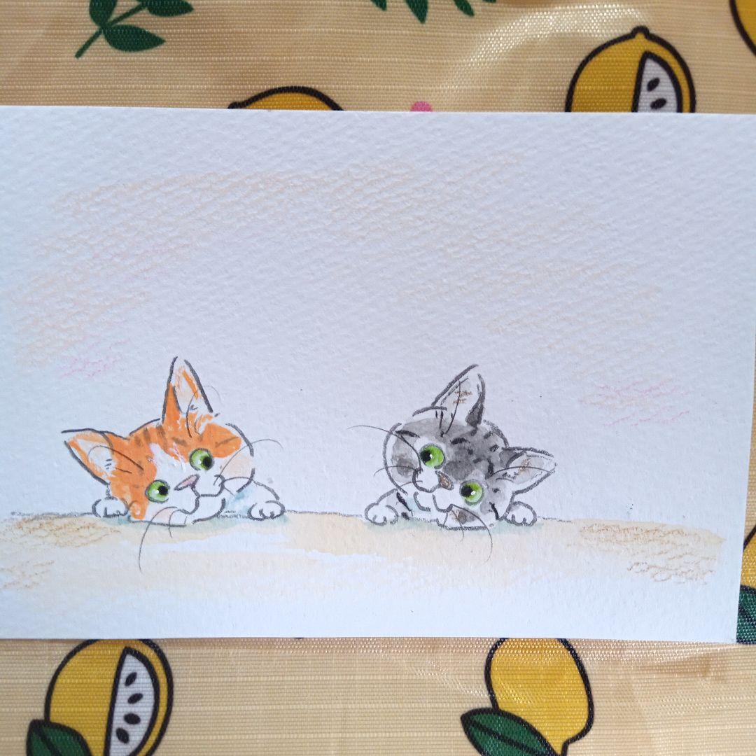 かもねぎ　猫ブローチ&原画　バッグ