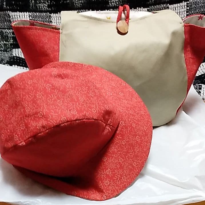 帽子とリバーシブルバッグのセット