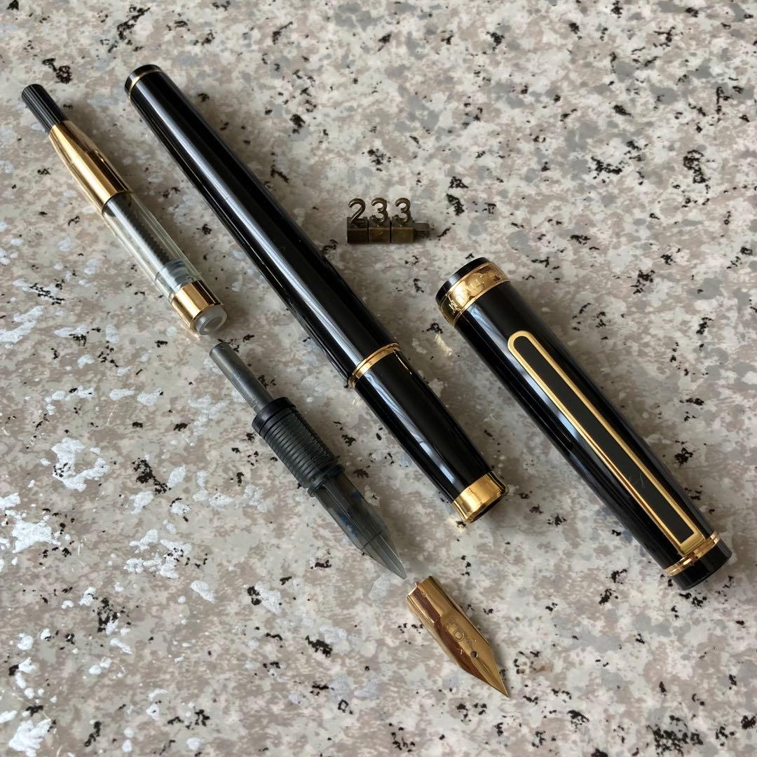 #233 オーバーホール済み 万年筆 プラチナ PLATINUM ロング 18k