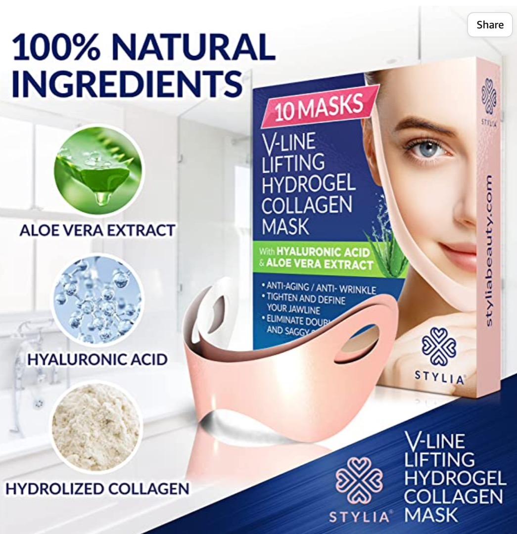メイク道具・化粧小物 10 Piece V Line Shaping Face Masks