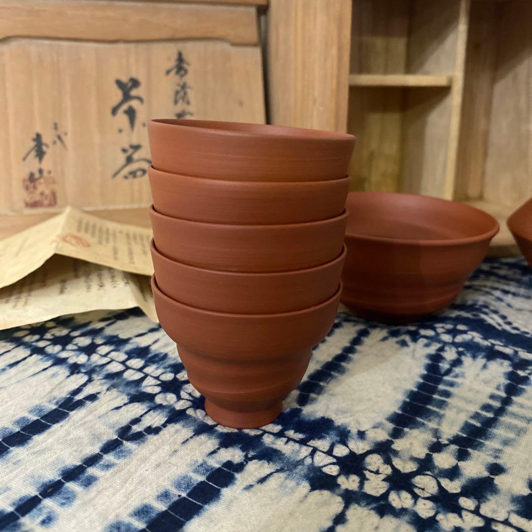 三代　山田常山　常滑焼朱泥　茶器　茶道具