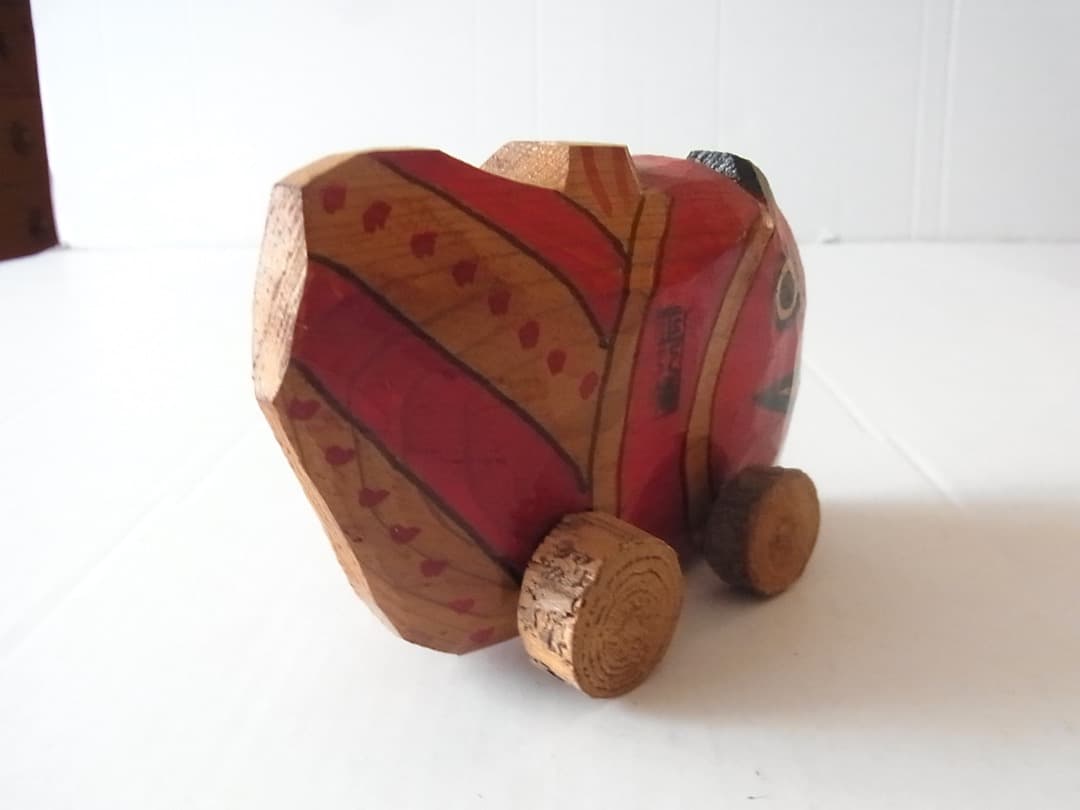 鹿児島神宮『鯛車』(中・全長13cm)ビンテージ 郷土玩具 民藝 フォークアート