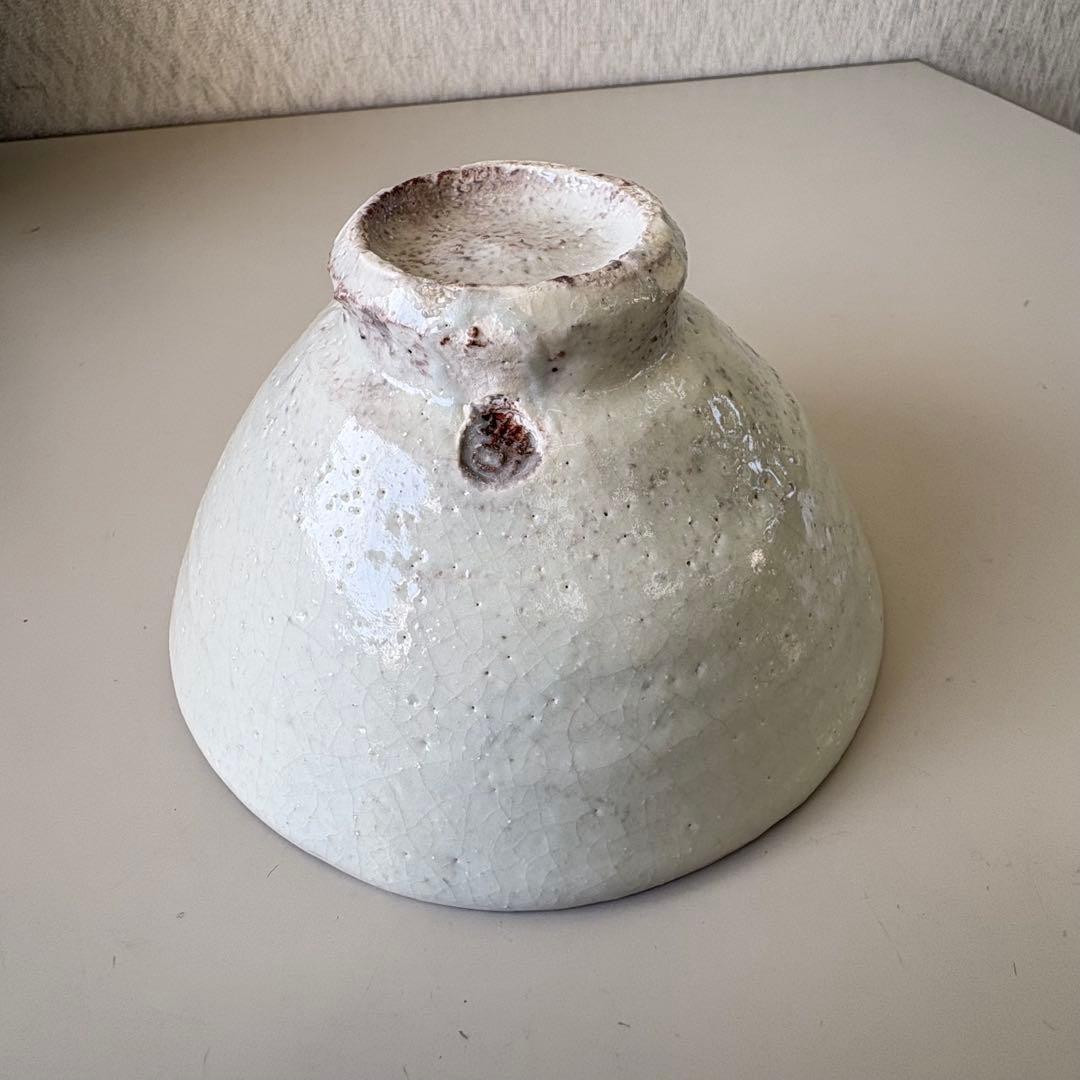 清水保孝　粉引抹茶碗　粉引茶碗　　茶道具 本物保証 (父：人間国宝 清水卯一)