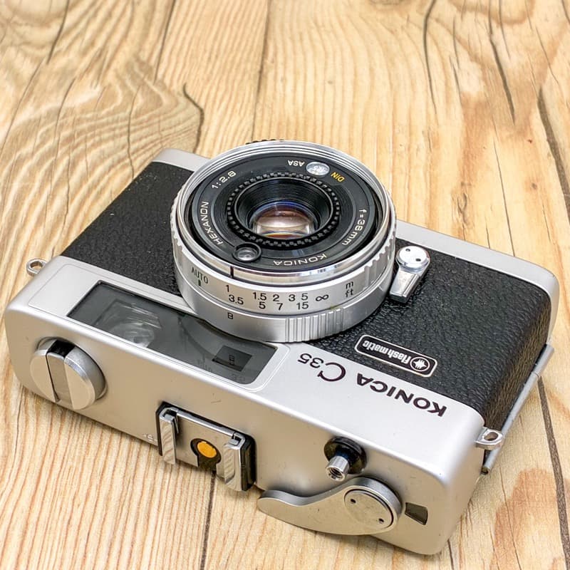 【整備品】KONICA C35 Flash matic コニカ　ケース付