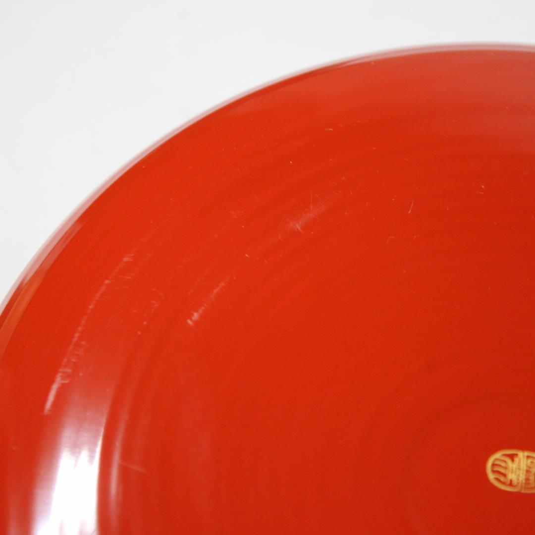 象彦　朱漆器　丸型菓子器　うるし　蓋もの