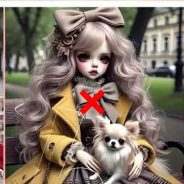 可愛い女の子とチワワパネル生地　ハンドメイド
