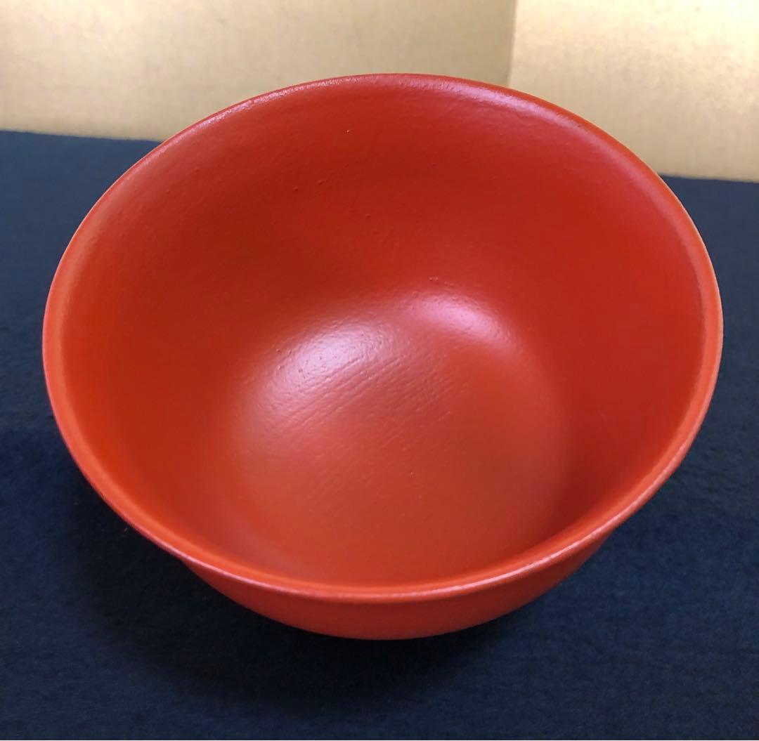 《R》朱塗 筒椀 筒向付3客 梓作 木製漆器 懐石 共箱　260306こ4