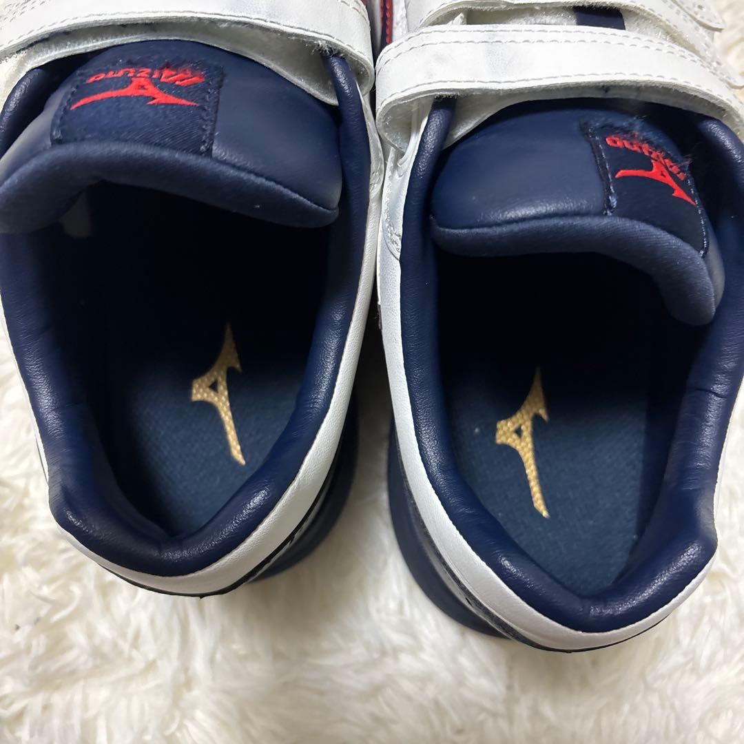 Mizuno 安全靴 ホワイト/ネイビー ベルクロ式