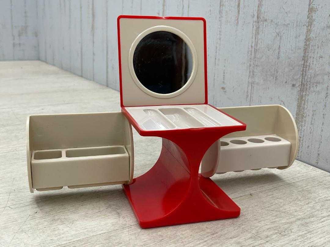 1970S スペースエイジ メイクアップ キューブ 化粧箱 ミラー付き
