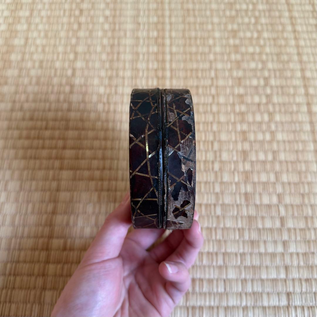 螺鈿 香合 菊文様 室町時代 江戸時代 漆器 漆 茶道具 古美術 骨董 民藝