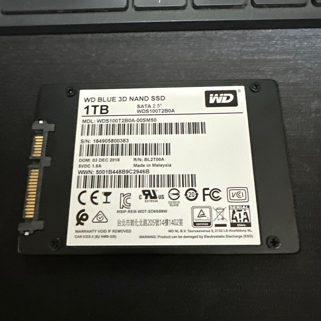 内蔵型SSD WD BLUE 3D NAND SSD 1TB WDS100T2B0A