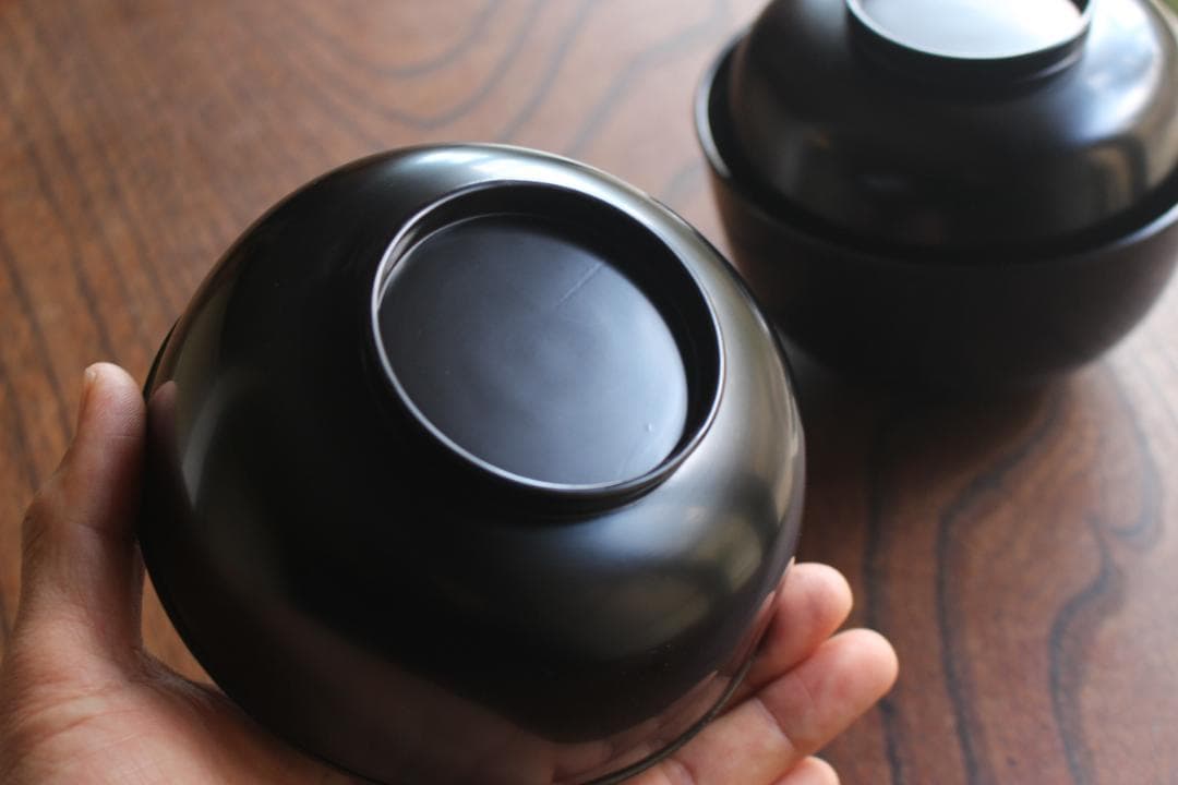 専用！ごく薄ヤケのみ！上質黒漆の美しい利休形小丸椀（検輪島塗四つ椀懐石道具蒔絵椀