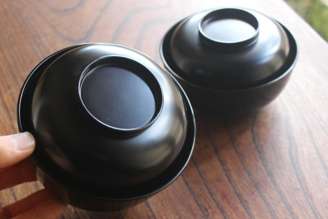 専用！ごく薄ヤケのみ！上質黒漆の美しい利休形小丸椀（検輪島塗四つ椀懐石道具蒔絵椀