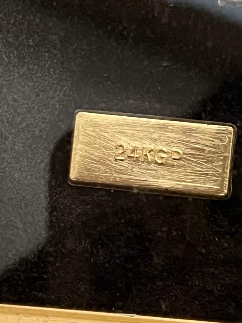 虎の金属工芸額装品　純金鍍金（24KGP）