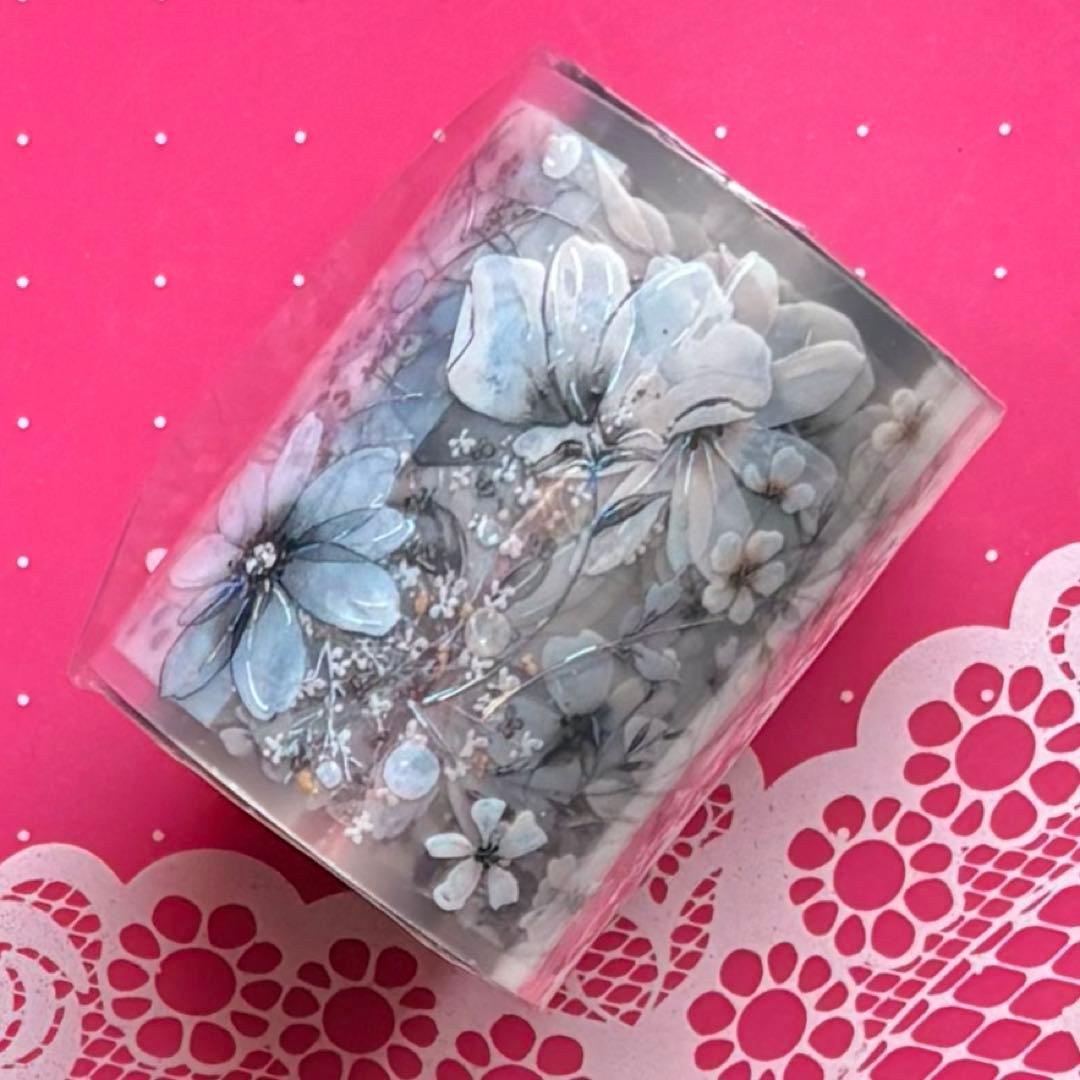 贝壳光 薄纱 5cm×6m 海外マスキングテープ 花